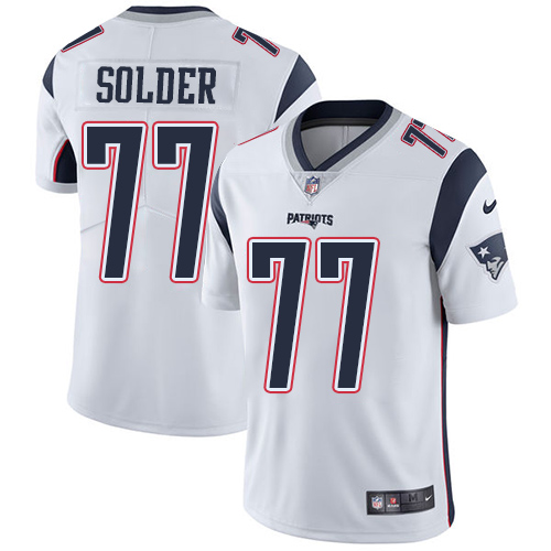 Nike Patriots #77 Nate Solder White Men's Stitched NFL Vapor Untouchable Limited Jersey - Click Image to Close